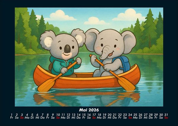 Produktbild: Kiki & Raffi - Reise durch Kanada 2026 Fotokalender DIN A4