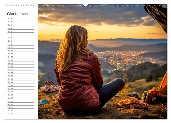 Produktbild: Camping mit dem Zelt (Wandkalender 2026 DIN A2 quer), CALVENDO Monatskalender