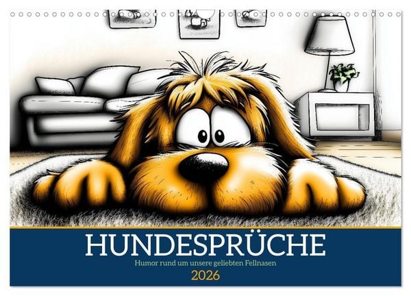 Produktbild: Hundespr&uuml;che (Wandkalender 2026 DIN A3 quer), CALVENDO Monatskalender