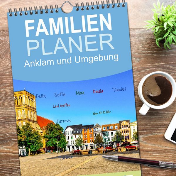 Produktbild: Familienplaner 2026 - Anklam und Umgebung mit 5 Spalten (Wandkalender, 21 x 45 cm) CALVENDO