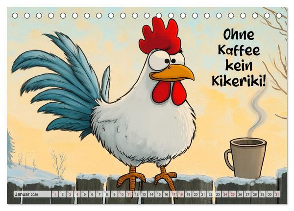 Produktbild: Verr&uuml;cktes H&uuml;hnervolk (Tischkalender 2026 DIN A5 quer), CALVENDO Monatskalender