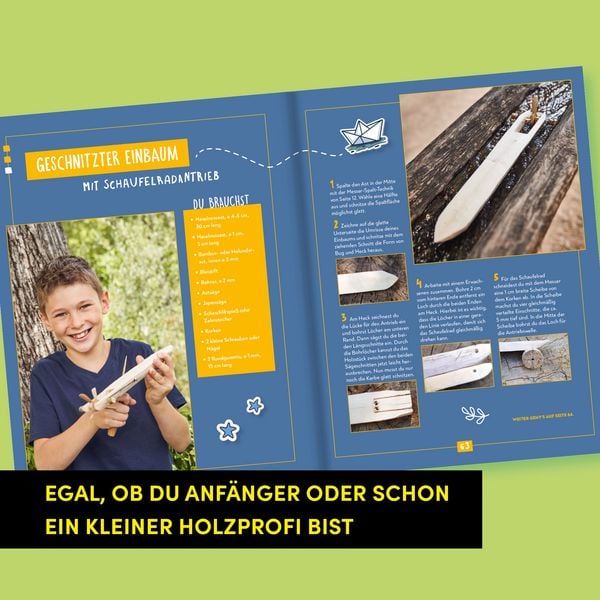 Produktbild: Kreativstart Kids Schnitzen. Anleitungsbuch und Material