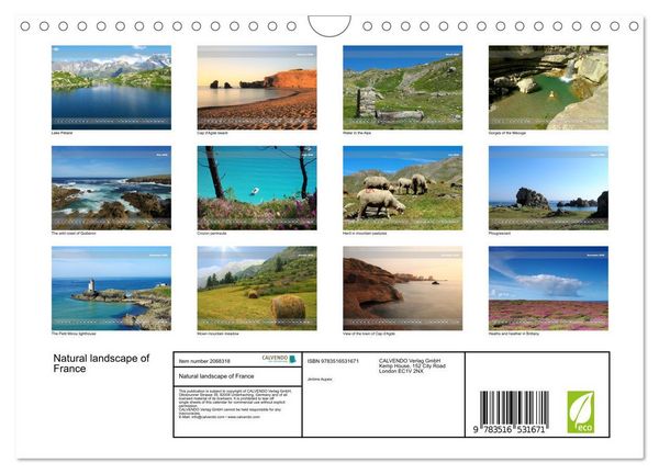 Produktbild: Natural landscape of France (Wall Calendar 2026 DIN A4 landscape), CALVENDO 12 Month Wall Calendar