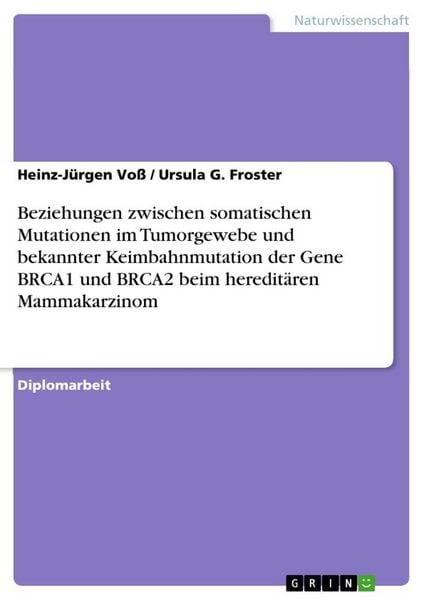 Beziehungen zwischen somatischen Mutationen im Tumorgewebe und bekannter Keimbahnmutation der Gene BRCA1 und BRCA2 beim hereditären Mammakarzinom,