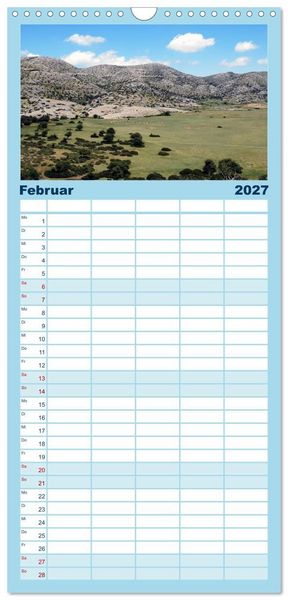 Produktbild: Familienplaner 2027 - Griechenland - Insel Kreta mit 5 Spalten (Wandkalender, 21 x 45 cm) CALVENDO