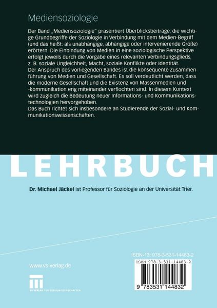 Produktbild: Mediensoziologie