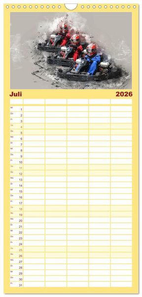 Produktbild: Familienplaner 2026 - GoKart - extrem cool mit 5 Spalten (Wandkalender, 21 x 45 cm) CALVENDO