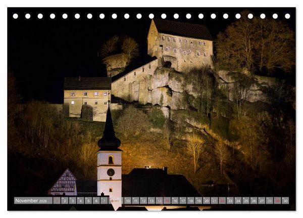 Produktbild: Burgenlandschaft Fr&auml;nkische Schweiz (Tischkalender 2026 DIN A5 quer), CALVENDO Monatskalender