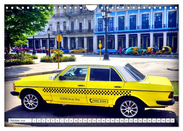 Produktbild: CUBA TAXIS - Havannas gelbe Flotte (Wandkalender 2026 DIN A4 quer), CALVENDO Monatskalender