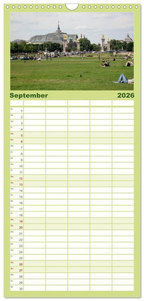 Produktbild: Familienplaner 2026 - Paris mit 5 Spalten (Wandkalender, 21 x 45 cm) CALVENDO