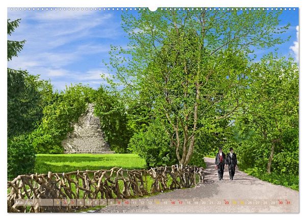 Produktbild: Aschersleben um 1900 &ndash; Auf der alten Burg - Kolorierte Schwarzwei&szlig;fotos (Wandkalender 2026 DIN A2 quer), CALVENDO Monatskalender