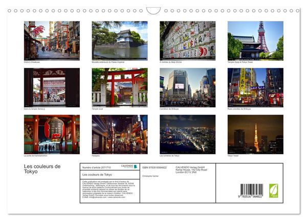 Produktbild: Les couleurs de Tokyo (Calendrier mural 2026 DIN A3 vertical), CALVENDO calendrier mensuel
