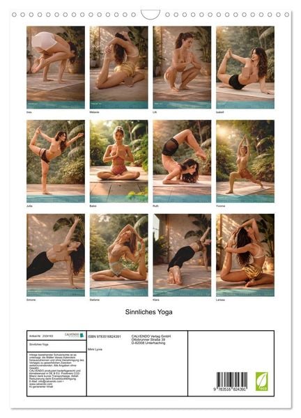 Produktbild: Sinnliches Yoga (Wandkalender 2027 DIN A3 hoch), CALVENDO Monatskalender