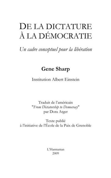 Produktbild: De la dictature A la democratie - un cadre conceptuel pour l