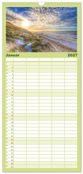 Produktbild: Familienplaner 2027 - Sehnsucht D&auml;nemark - Danmark mit 5 Spalten (Wandkalender, 21 x 45 cm) CALVENDO