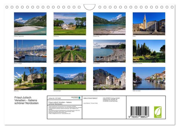 Produktbild: Friaul-Julisch Venetien - Italiens sch&ouml;ner Nordosten (Wandkalender 2026 DIN A4 quer), CALVENDO Monatskalender