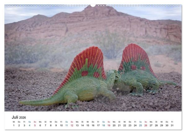 Produktbild: Faszination Urzeit - wenn Spielzeugdinos zum Leben erwachen (Wandkalender 2026 DIN A2 quer), CALVENDO Monatskalender