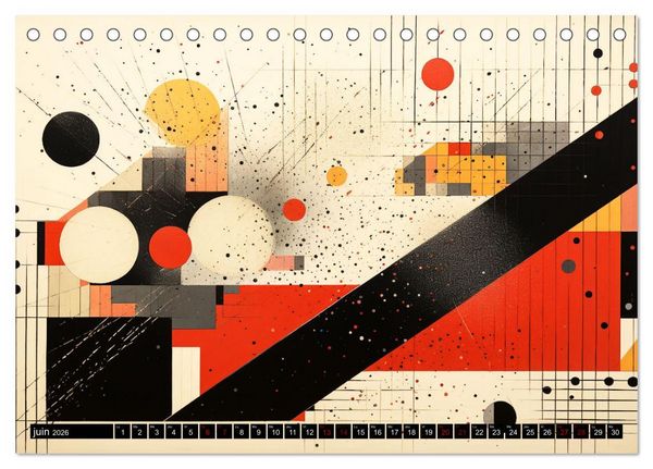 Produktbild: Vent sur l'art abstrait (Calendrier de bureau 2026 DIN A5 vertical), CALVENDO calendrier mensuel