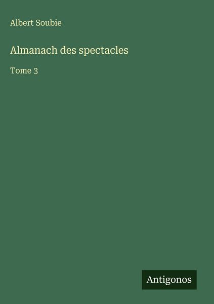 Produktbild: Almanach des spectacles