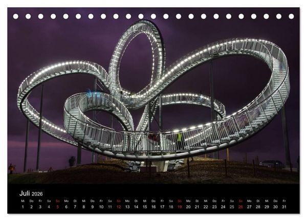 Produktbild: Wenn es Nacht wird im Ruhrgebiet (Tischkalender 2026 DIN A5 quer), CALVENDO Monatskalender
