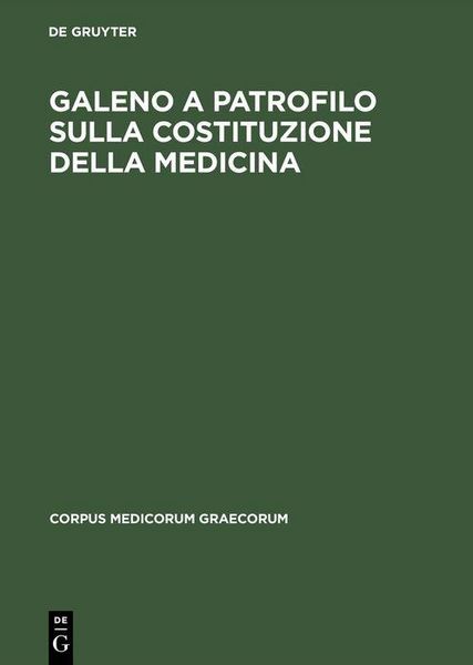 Produktbild: Galeno a Patrofilo sulla costituzione della medicina
