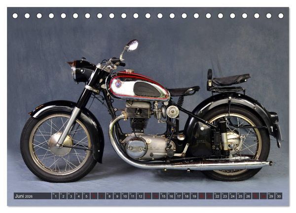 Produktbild: Deutsche Motorrad - Legenden - Rollende Kunstwerke aus alten Zeiten (Tischkalender 2026 DIN A5 quer), CALVENDO Monatskalender