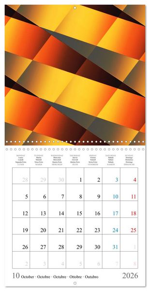 Produktbild: Art abstrait ensoleill&eacute; (Calendrier mural carr&eacute; 2026 30x30 cm) Calendrier double avec une page pour vos prises de notes