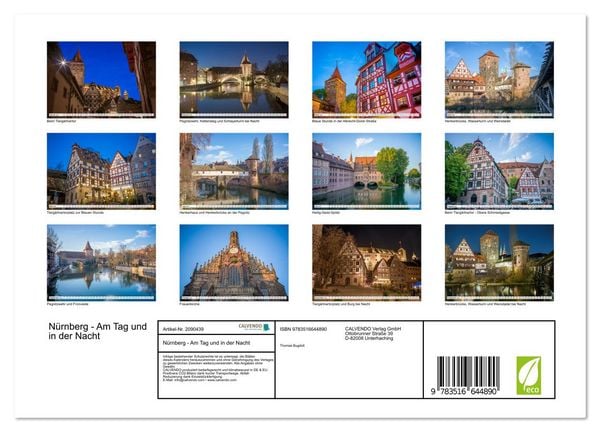 Produktbild: N&uuml;rnberg - Am Tag und in der Nacht (Wandkalender 2026 DIN A4 quer), CALVENDO Monatskalender