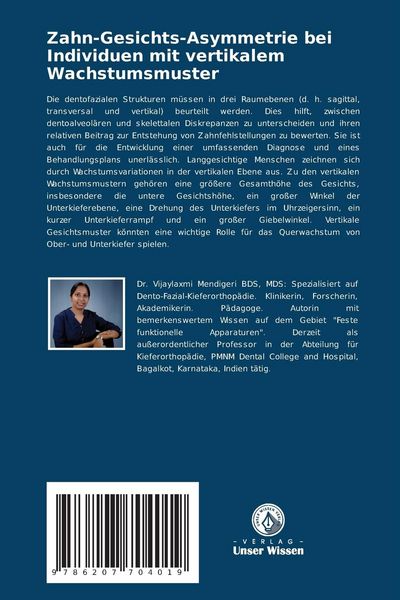 Produktbild: Zahn-Gesichts-Asymmetrie bei Individuen mit vertikalem Wachstumsmuster