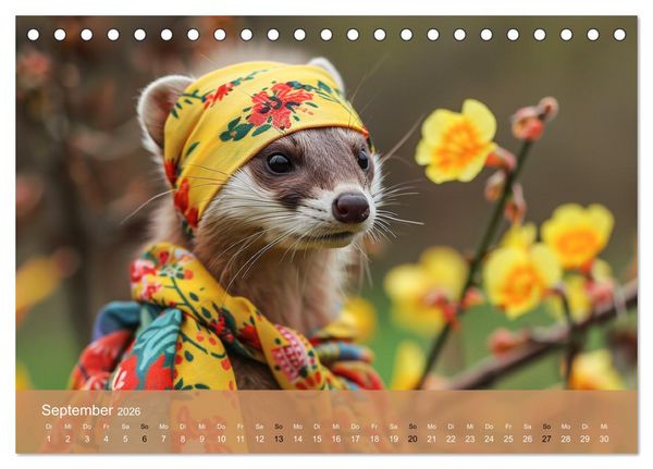 Produktbild: Waldtiere mit Stil. Tierische Trendsetter in der Natur (Tischkalender 2026 DIN A5 quer), CALVENDO Monatskalender