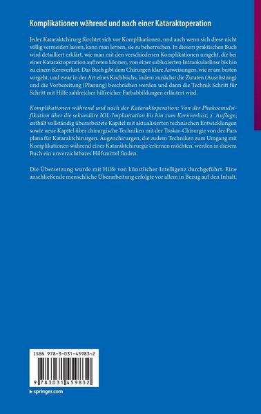 Produktbild: Komplikationen w&auml;hrend und nach einer Kataraktoperation