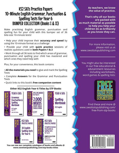 Produktbild: KS2 SATs Practice Papers 10-Minute English Grammar, Punctuation and Spelling Tests for Year 6 Bumper Collection