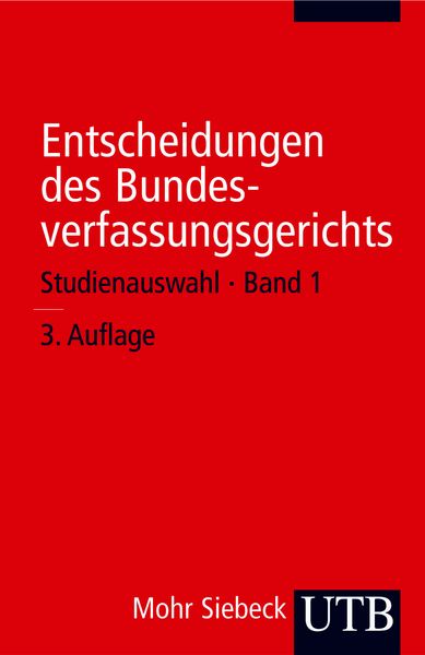 Produktbild: Entscheidungen des Bundesverfassungsgerichts