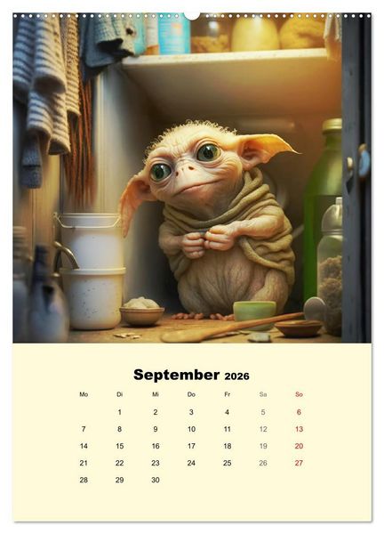 Produktbild: Monsteralarm. Die Invasion der kleinen Qu&auml;lgeister (hochwertiger Premium Wandkalender 2026 DIN A2 hoch), Kunstdruck in Hochglanz