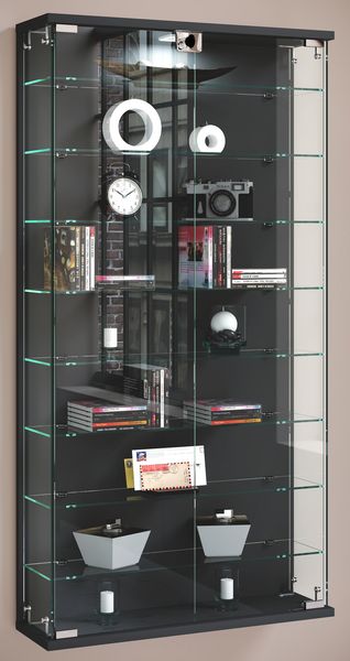 Produktbild: Wandvitrine H&auml;ngevitrine Glasvitrine Relas L