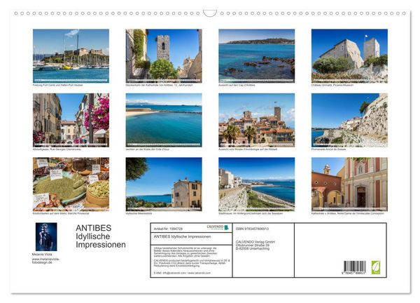 Produktbild: ANTIBES Idyllische Impressionen (Wandkalender 2026 DIN A2 quer), CALVENDO Monatskalender