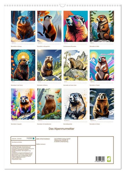 Produktbild: Das Alpenmurmeltier (Wandkalender 2026 DIN A2 hoch), CALVENDO Monatskalender