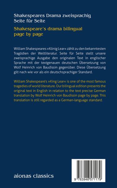 Produktbild: K&ouml;nig Lear. Shakespeare. Zweisprachig: Englisch-Deutsch / King Lear