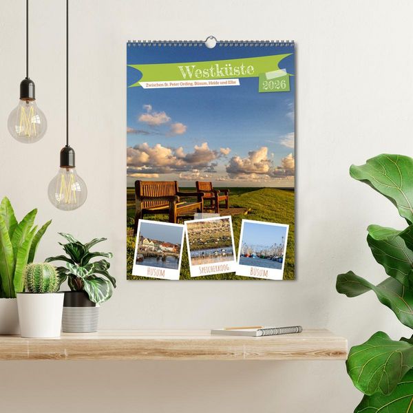 Produktbild: Westk&uuml;ste - Zwischen St. Peter Ording, B&uuml;sum und Elbe (Wandkalender 2026 DIN A3 hoch), CALVENDO Monatskalender