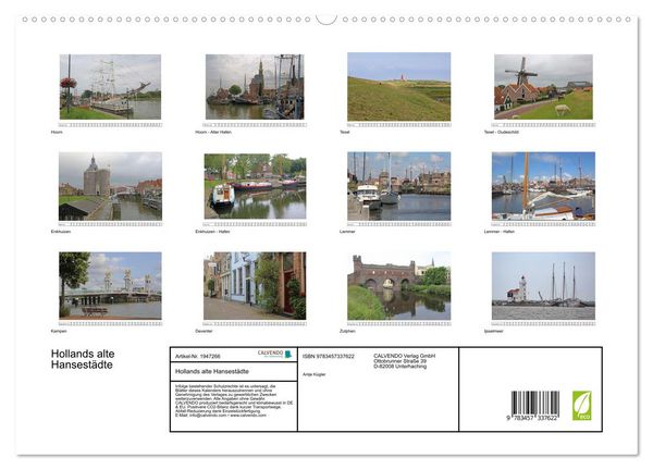 Produktbild: Hollands alte Hansest&auml;dte (hochwertiger Premium Wandkalender 2026 DIN A2 quer), Kunstdruck in Hochglanz
