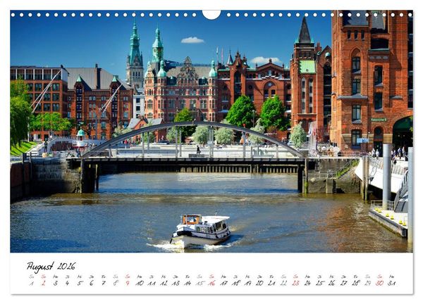 Produktbild: Mit Hamburg durchs Jahr 2026 (Wandkalender 2026 DIN A3 quer), CALVENDO Monatskalender
