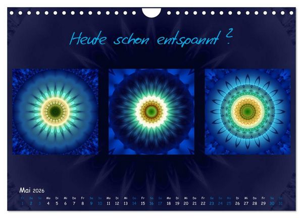 Produktbild: Mandala Trilogien (Wandkalender 2026 DIN A4 quer), CALVENDO Monatskalender