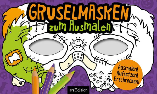 Produktbild: Gruselmasken zum Ausmalen
