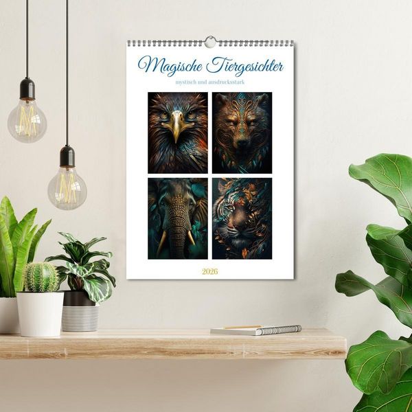 Produktbild: Magische Tiergesichter (Wandkalender 2026 DIN A3 hoch), CALVENDO Monatskalender