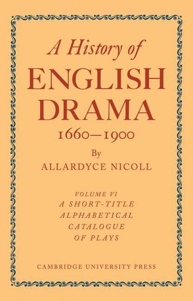 Produktbild: History of English Drama 1660 1900