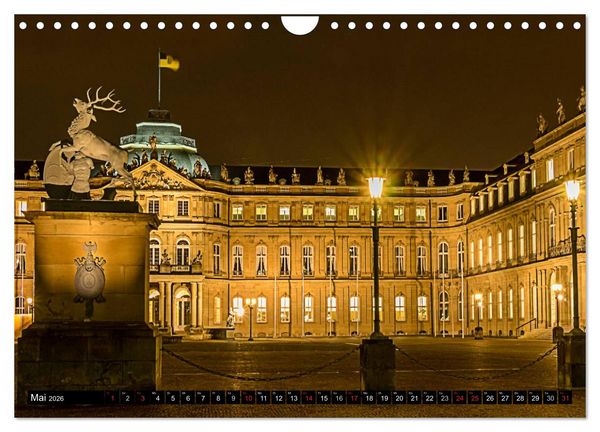 Produktbild: Stuttgart - Blue City Lights (Wandkalender 2026 DIN A4 quer), CALVENDO Monatskalender