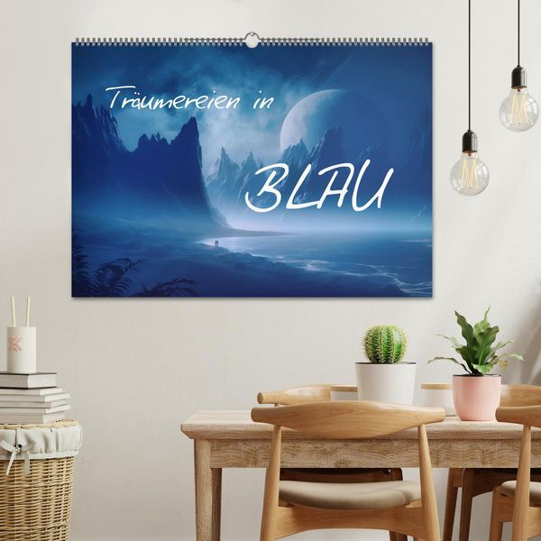 Produktbild: Tr&auml;umereien in Blau (Wandkalender 2026 DIN A2 quer), CALVENDO Monatskalender