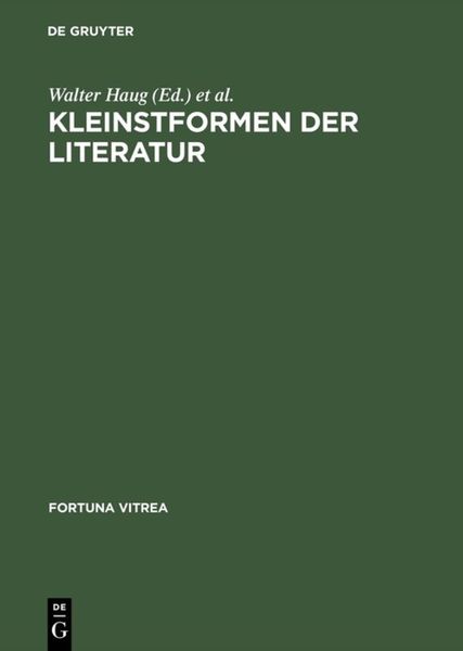 Produktbild: Kleinstformen der Literatur