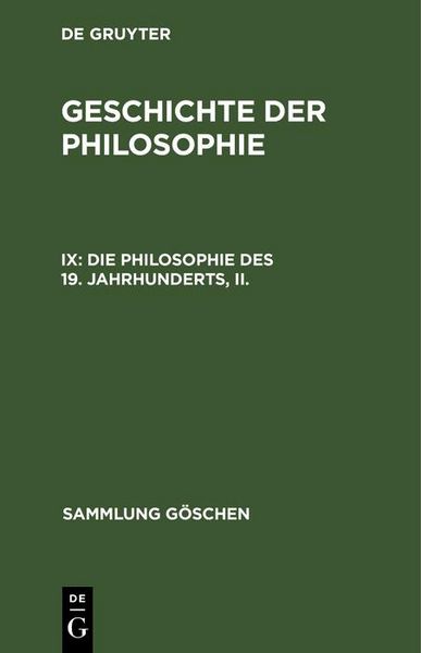 Produktbild: Die Philosophie des 19. Jahrhunderts, II.