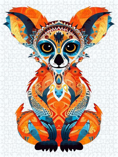 Produktbild: CALVENDO Puzzle Lemur im Tattoo Design | 1000 Teile Lege-Gr&ouml;&szlig;e 64x48cm Foto-Puzzle f&uuml;r gl&uuml;ckliche Stunden